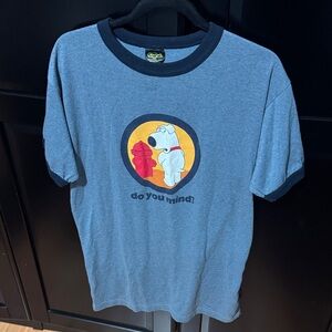 Blue Graphic T-Shirt with Cartoon Print